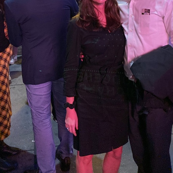 Black Tahari Size 4 Button Up Dress with Pockets - Picture 4 of 4